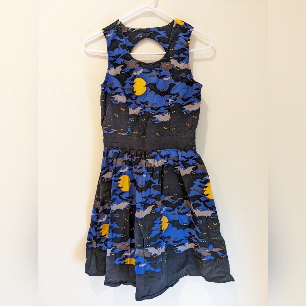 Folter Halloween Vintage Retro Goth Style Bat Dress Size M
